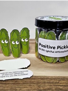 Positive Pickles Dill-ightful Affirmation Deck - Green with bracelet